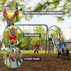 Climb & Slide Swing Set Playground Set by Lifetime